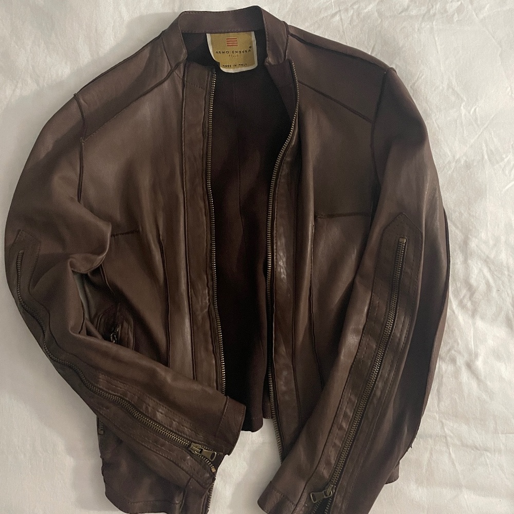 Brown Leather Jacket - MADE IN ITALY